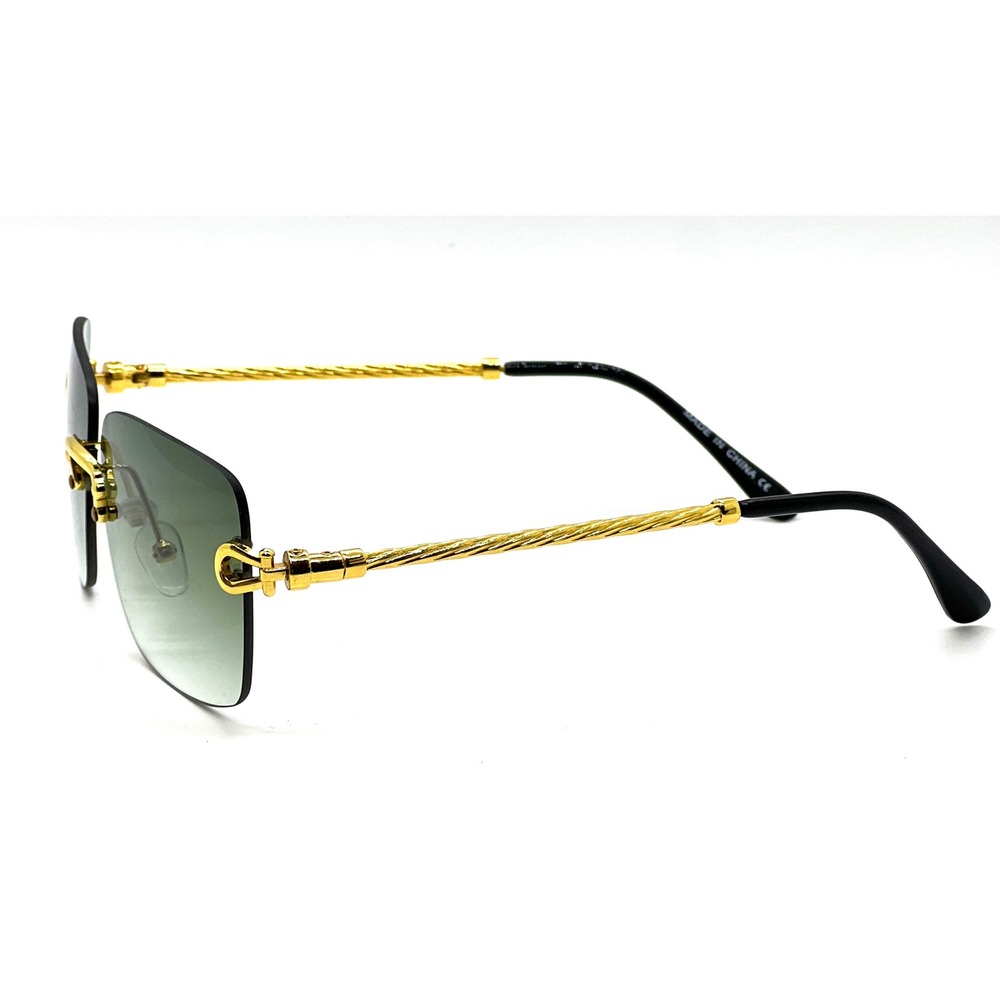 Men Sunglasses Fashion Designer Classy Sophisticated Green Lens Retro Vintage - Picture 6 of 11